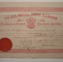 Zetland Chapter No. 141 Certificate